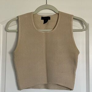 House of Harlow 1960 Tan Ribbed Tank Top